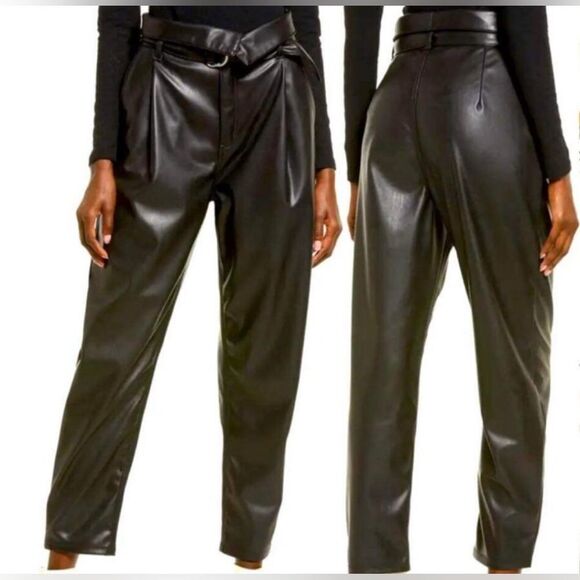 Open Edit Black Pleather Pants M - Picture 1 of 11